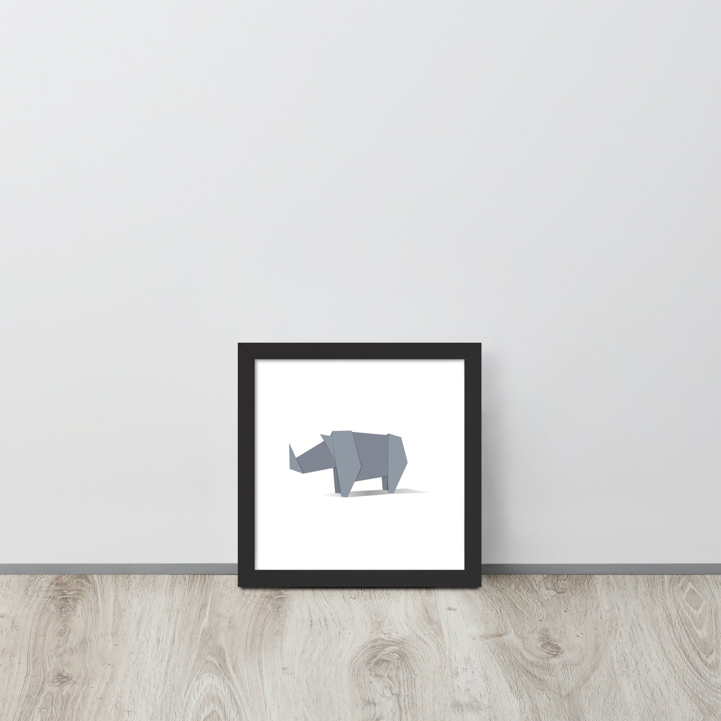 Origami Animals Rhino Indrammet plakat