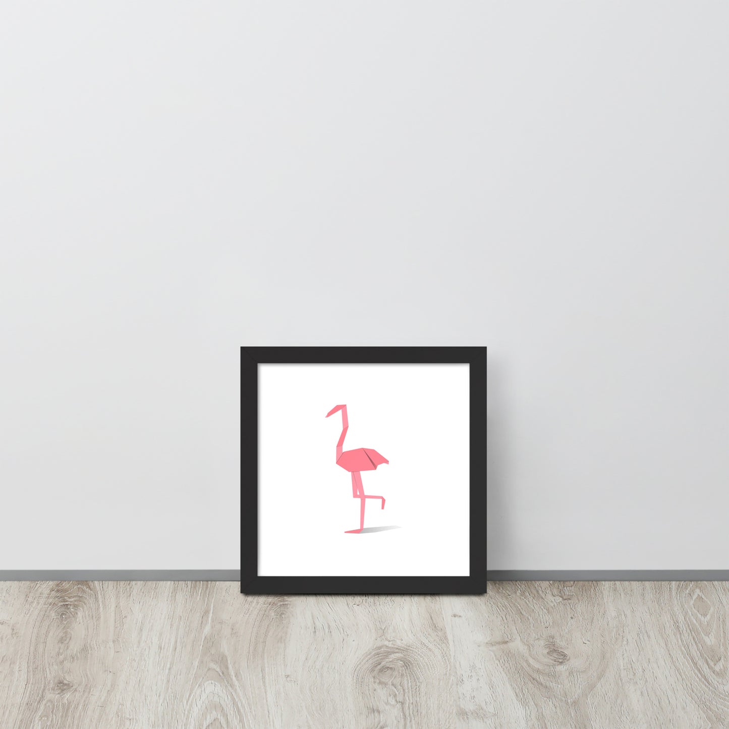 Origami Animals Flamingo Indrammet plakat