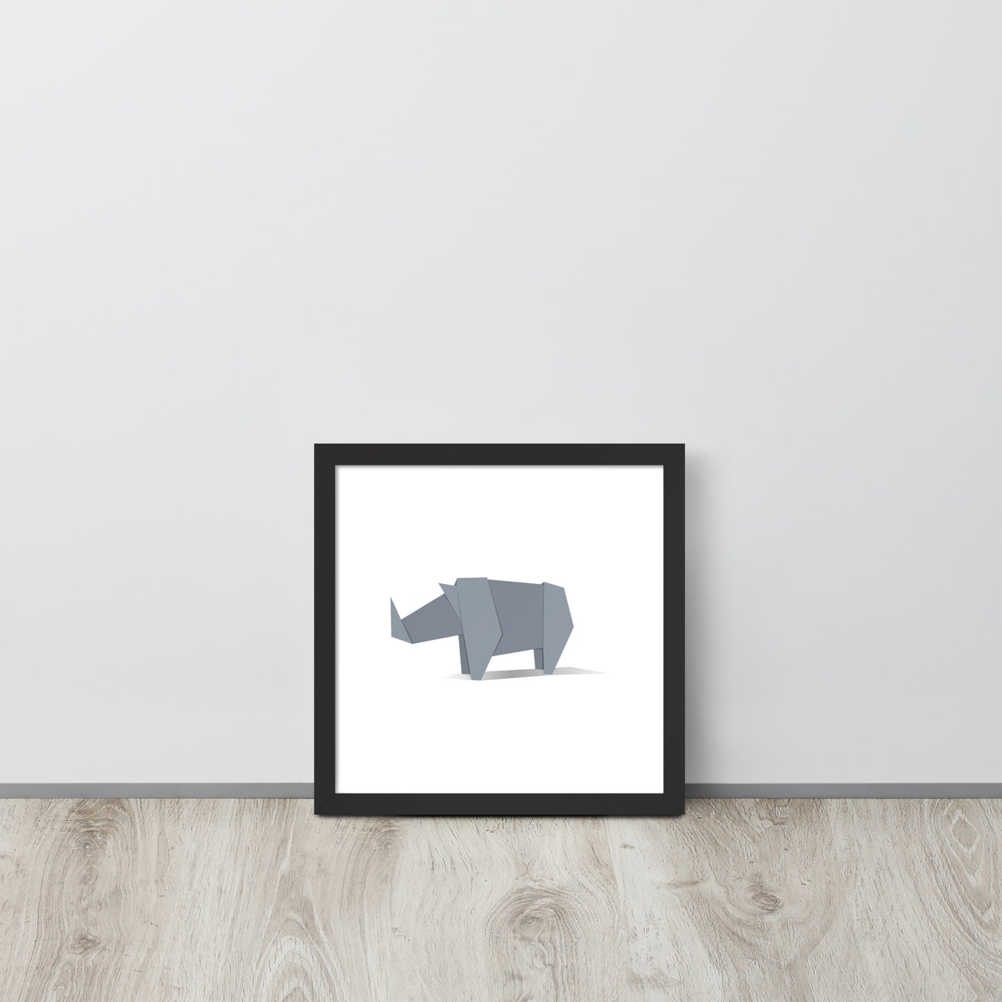 Origami Animals Rhino Indrammet plakat