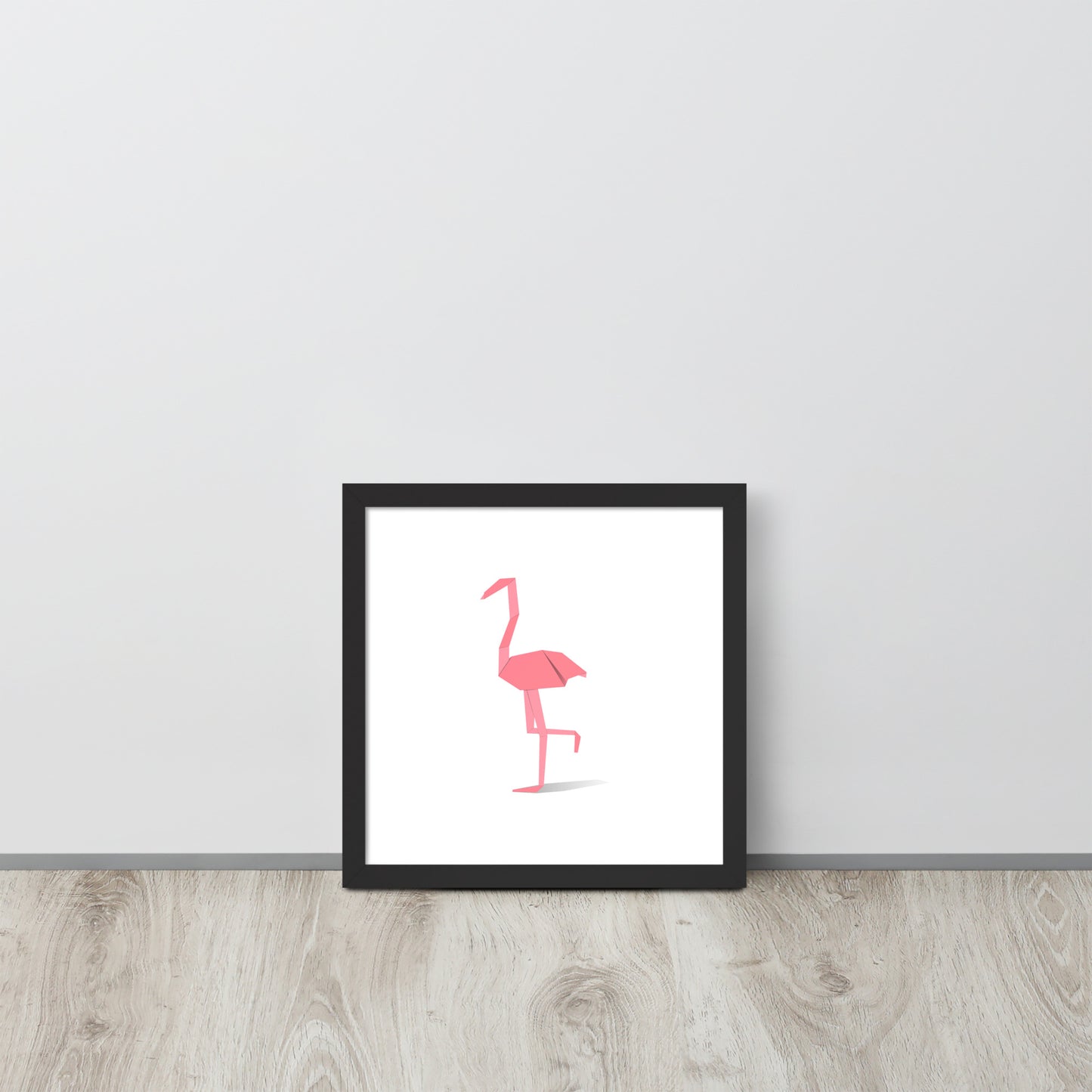 Origami Animals Flamingo Indrammet plakat