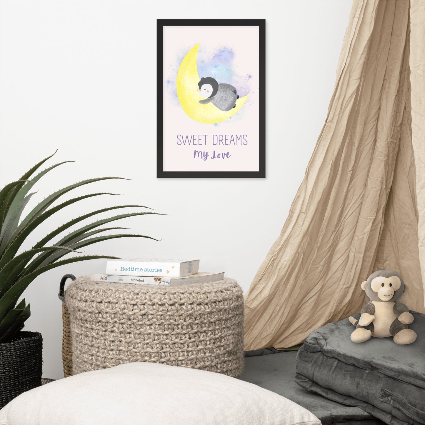 Sweet Dreams My Love Penguin Indrammet plakat