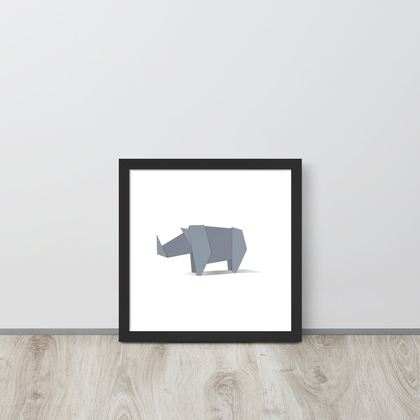 Origami Animals Rhino Indrammet plakat