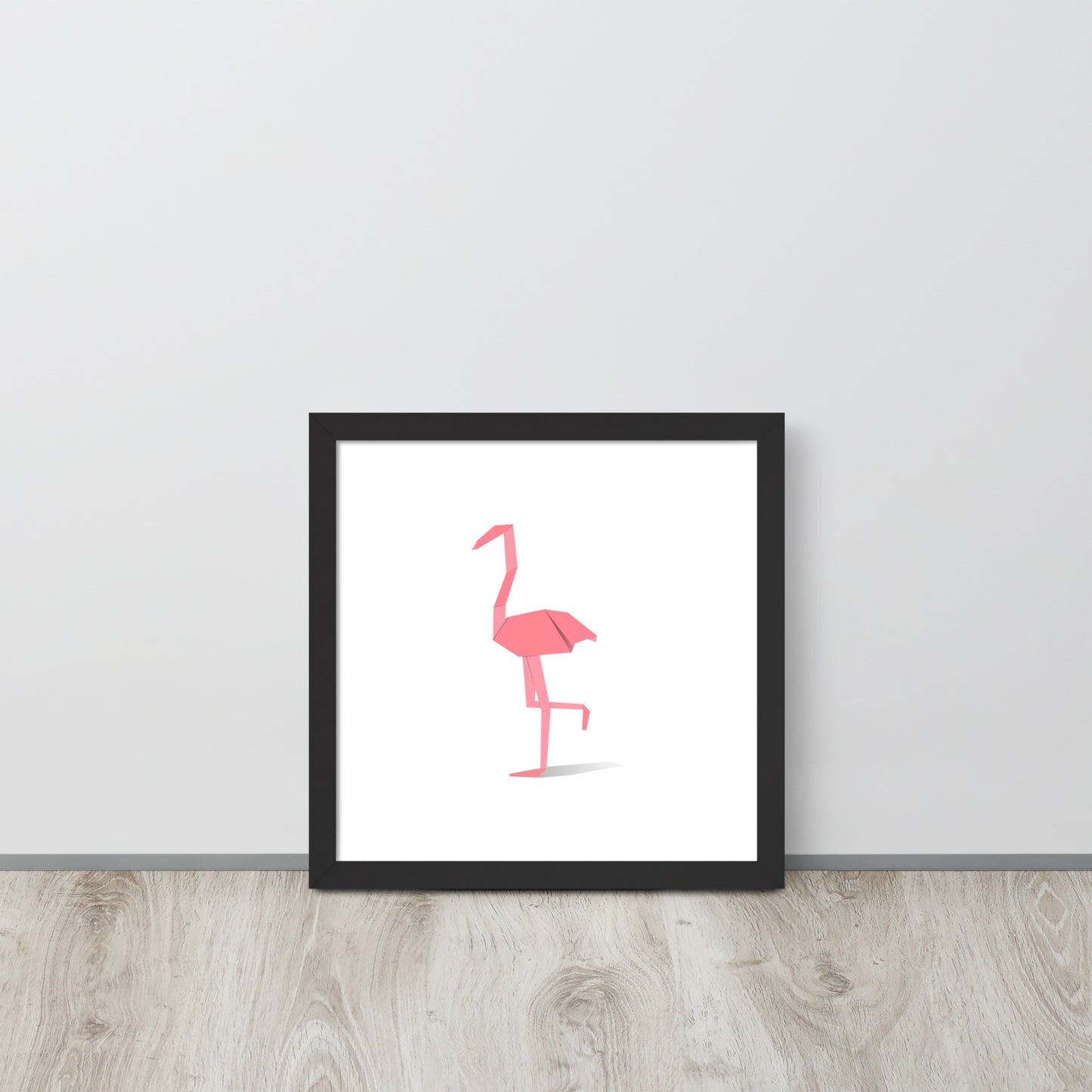 Origami Animals Flamingo Indrammet plakat