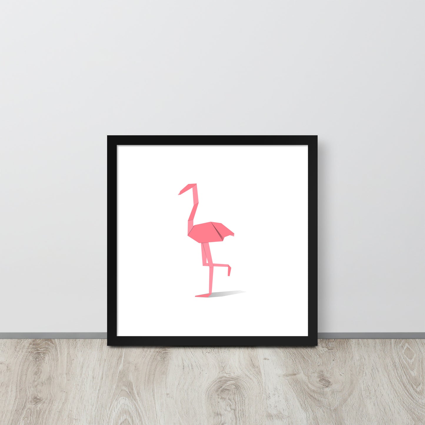 Origami Animals Flamingo Indrammet plakat