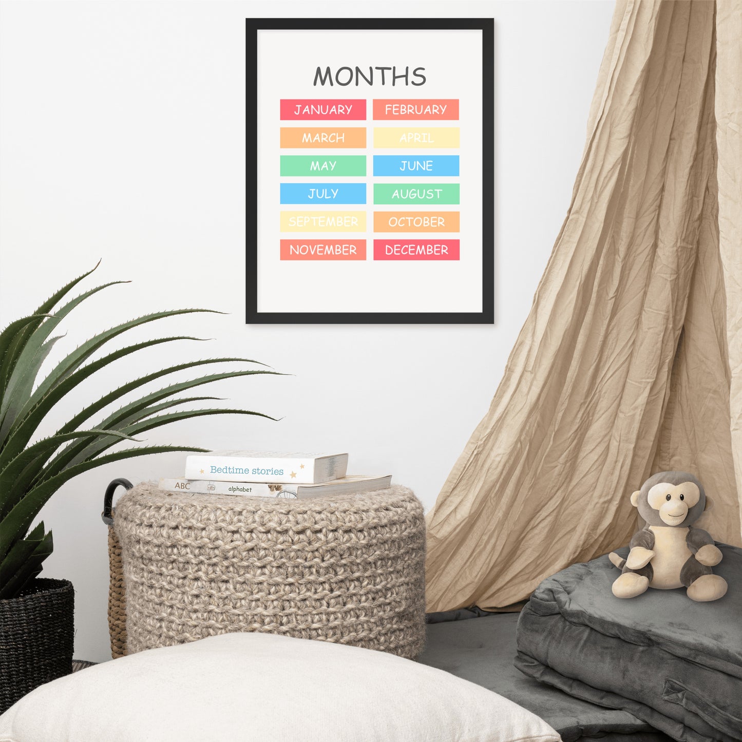 Kids Learning Months (EN) Indrammet plakat