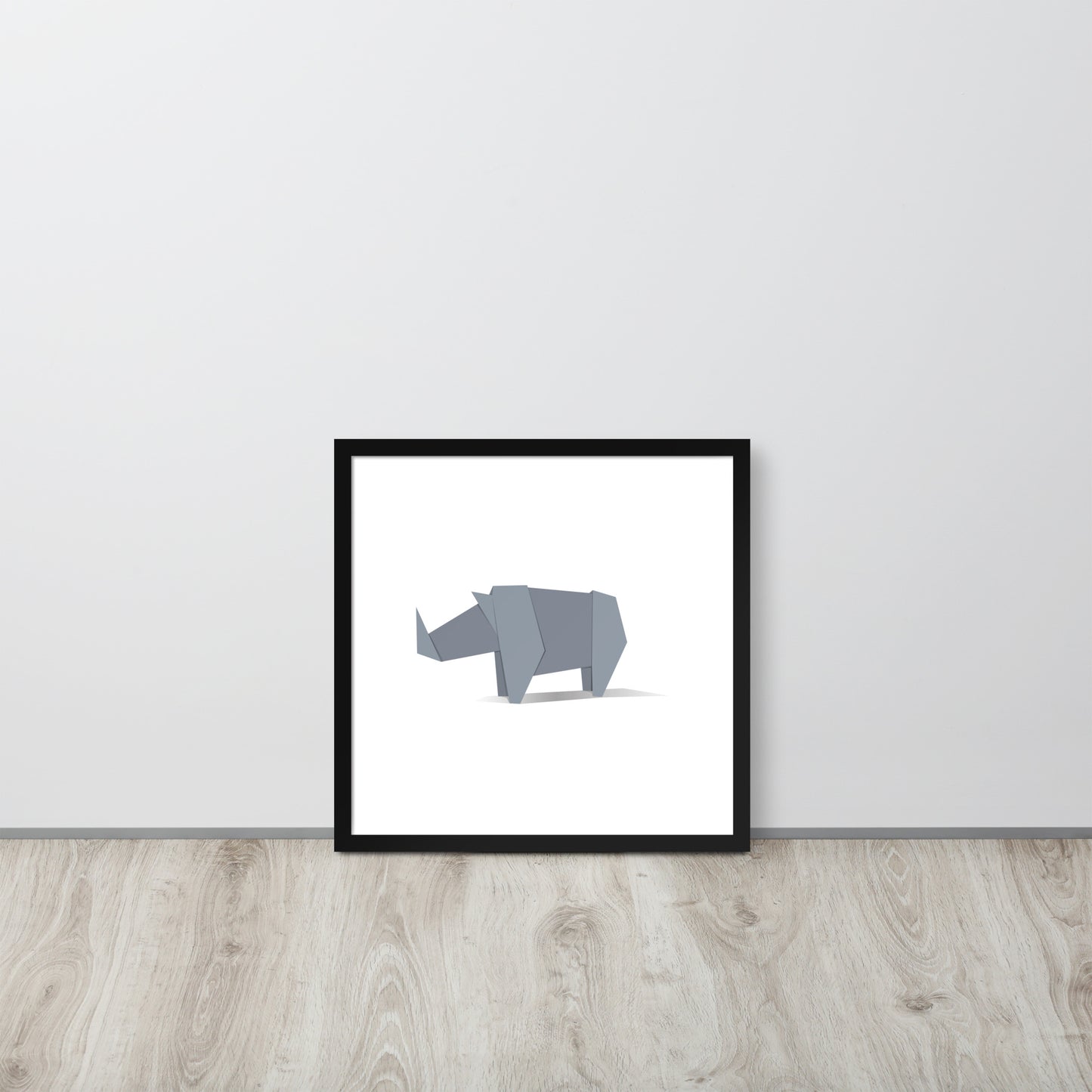 Origami Animals Rhino Indrammet plakat