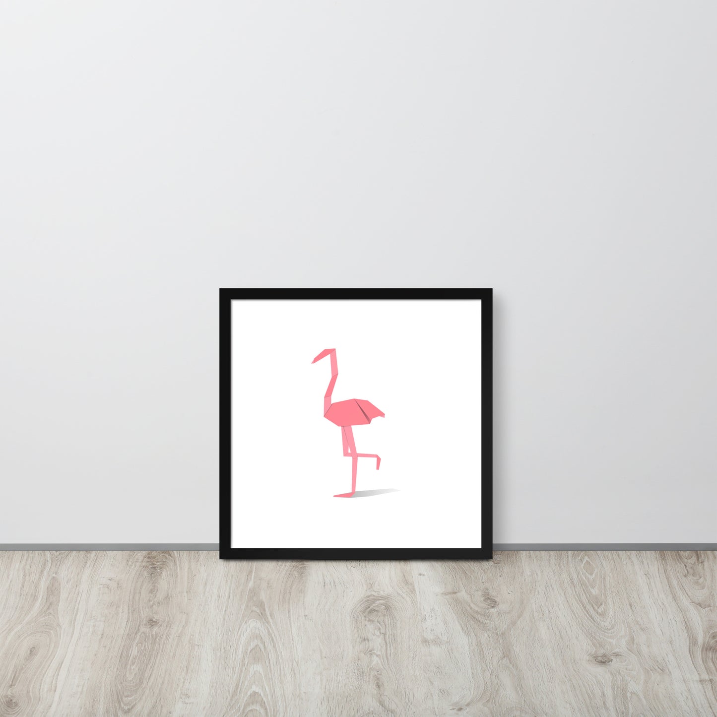 Origami Animals Flamingo Indrammet plakat