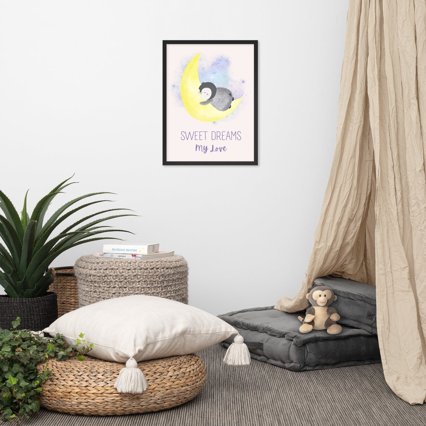 Sweet Dreams My Love Penguin Indrammet plakat