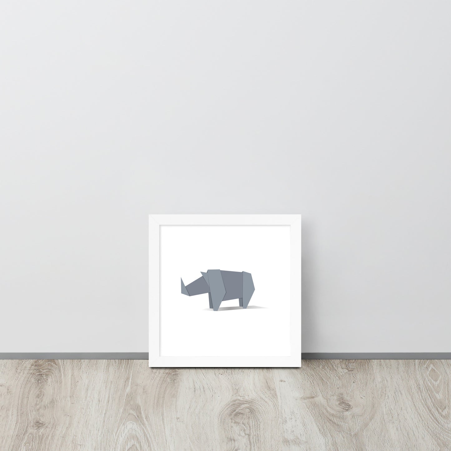 Origami Animals Rhino Indrammet plakat