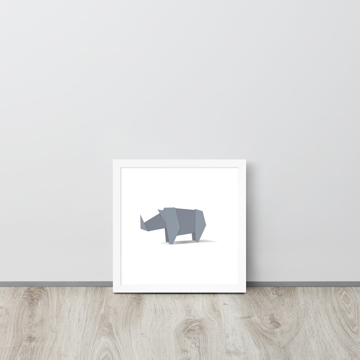 Origami Animals Rhino Indrammet plakat