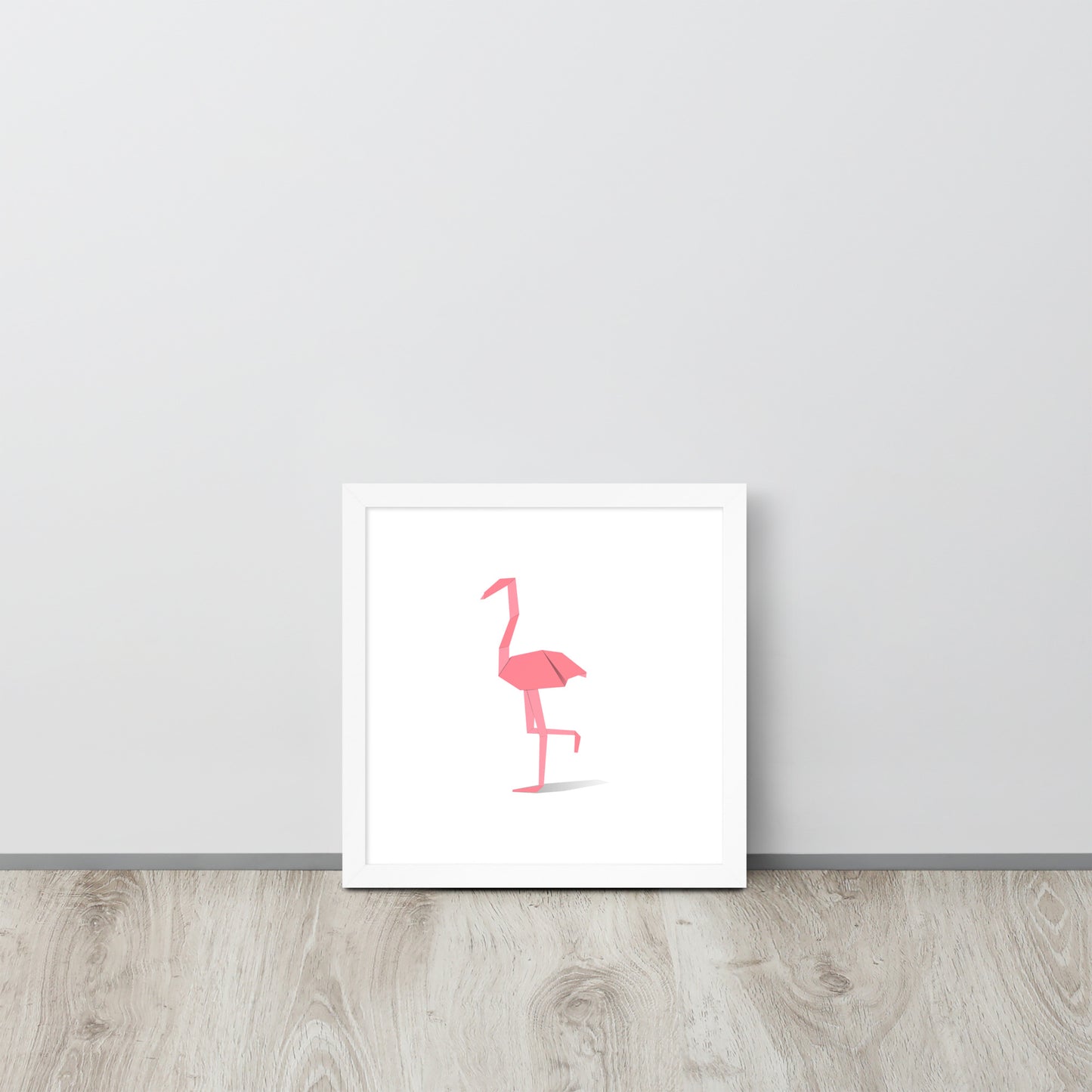 Origami Animals Flamingo Indrammet plakat