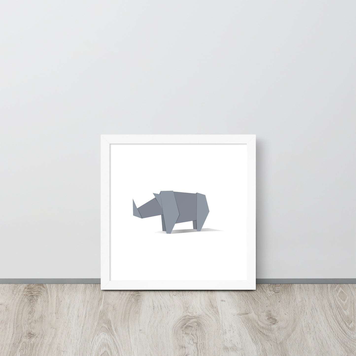 Origami Animals Rhino Indrammet plakat