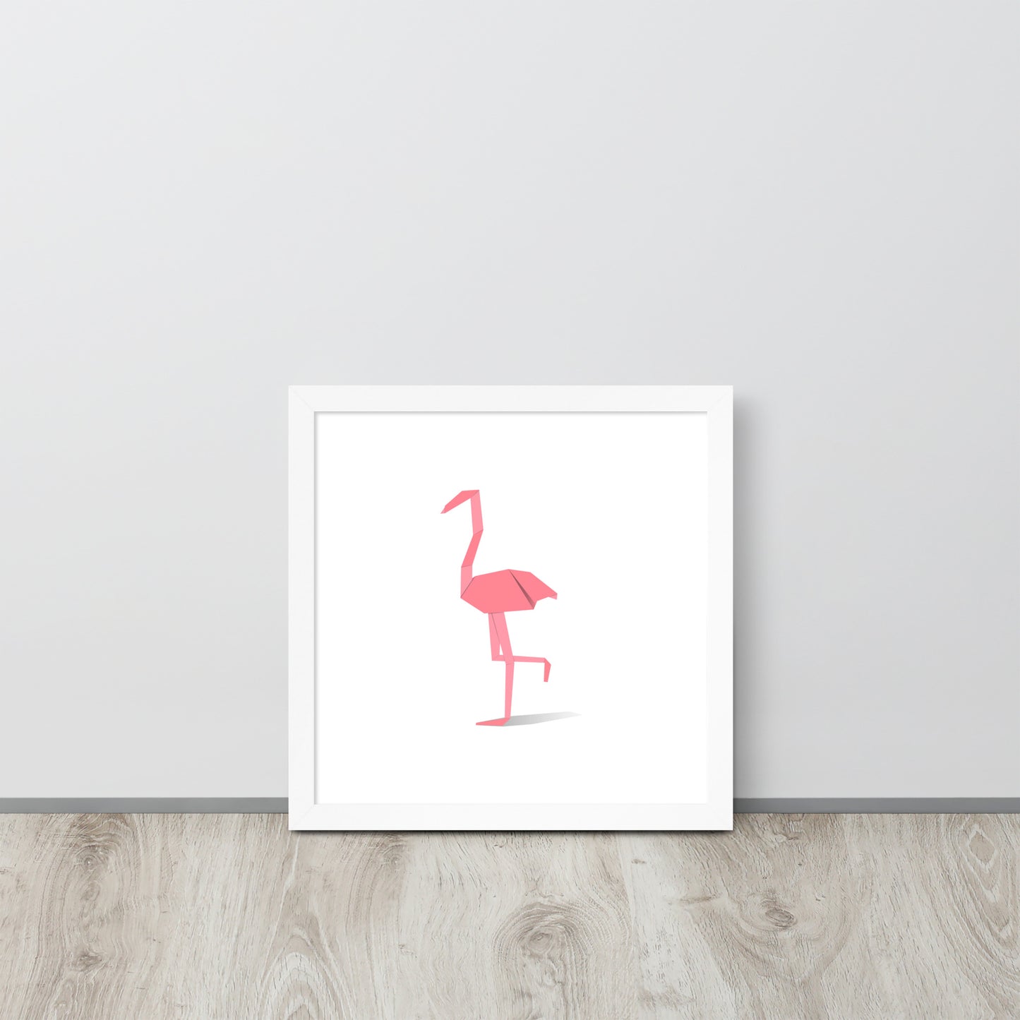 Origami Animals Flamingo Indrammet plakat