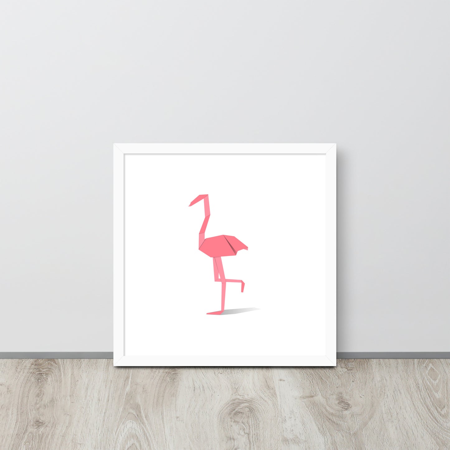 Origami Animals Flamingo Indrammet plakat