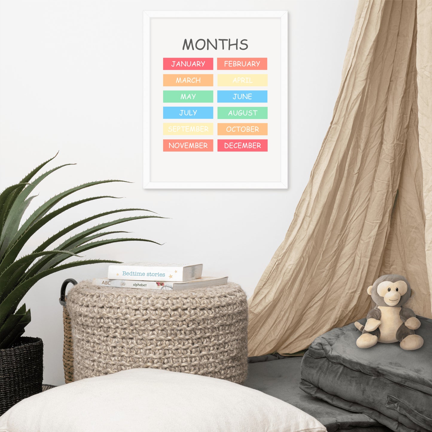 Kids Learning Months (EN) Indrammet plakat