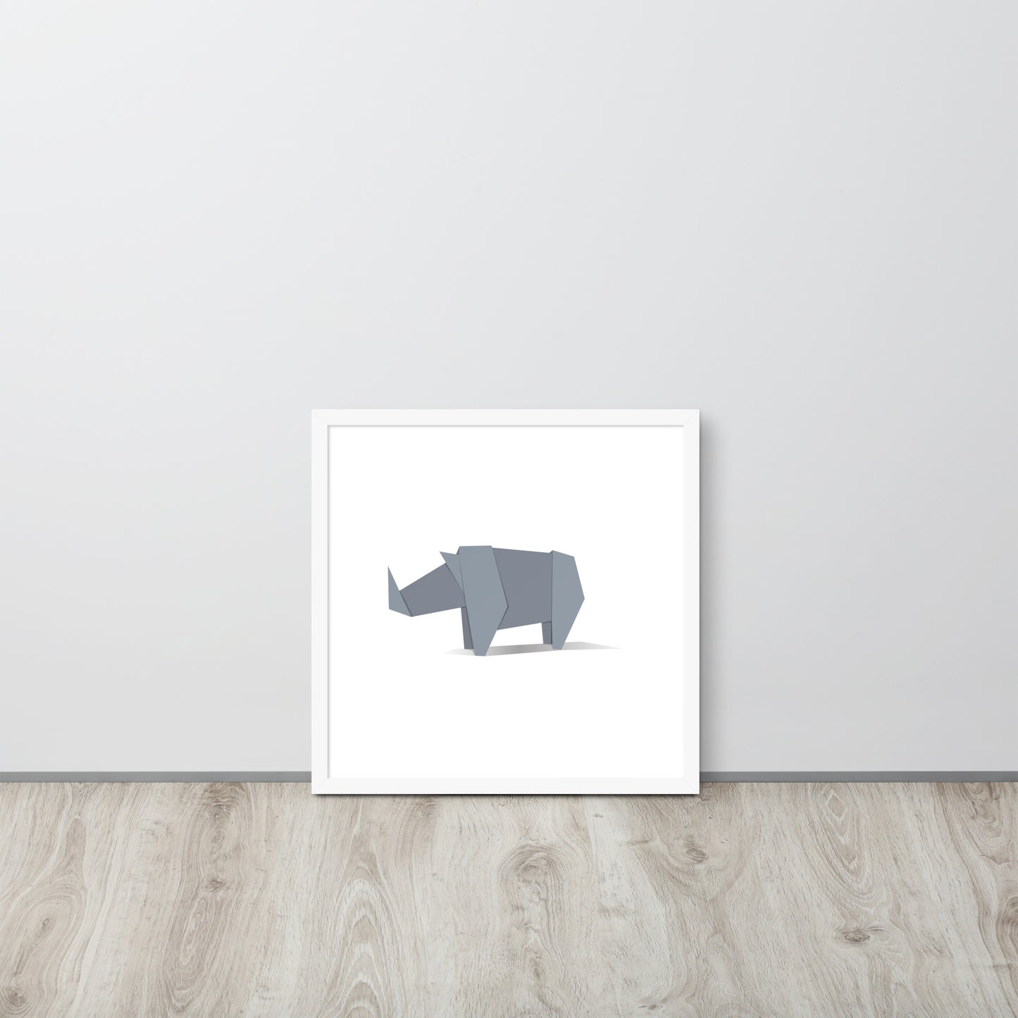 Origami Animals Rhino Indrammet plakat