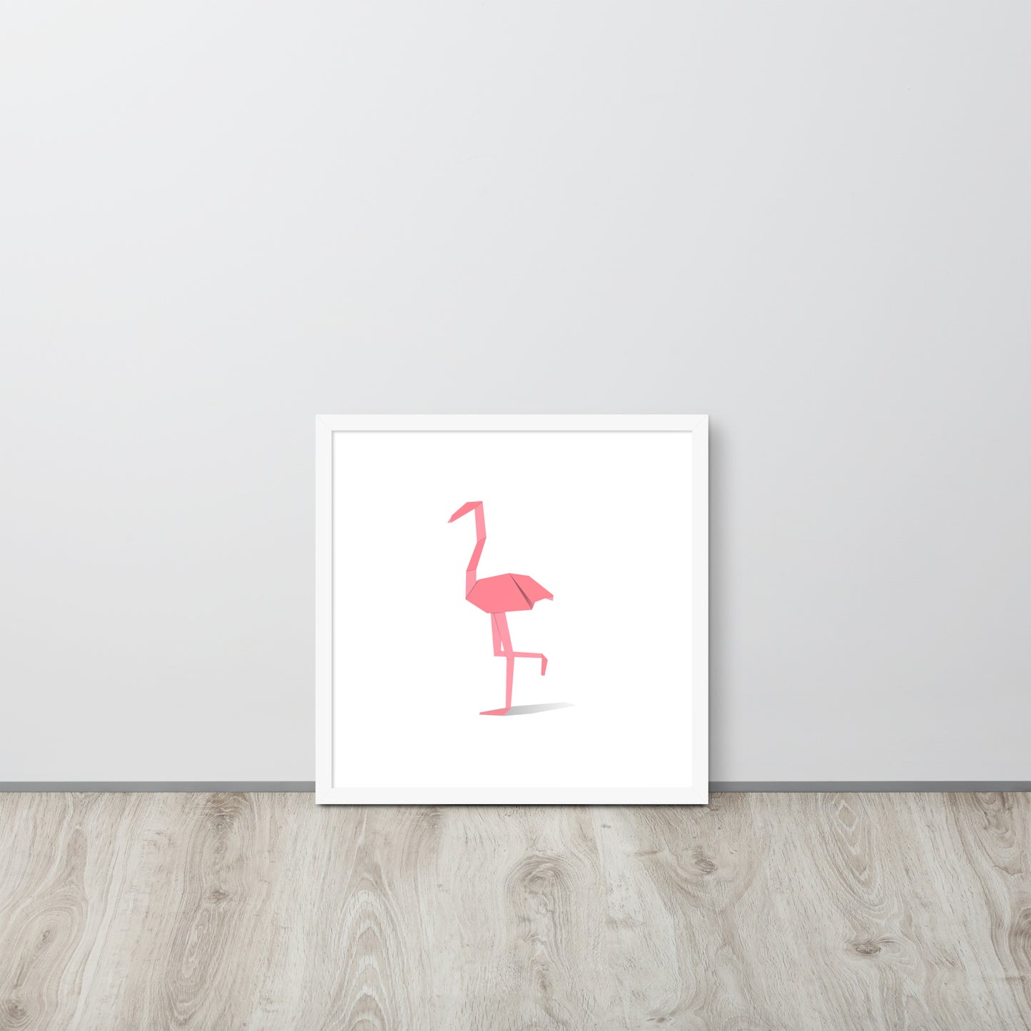 Origami Animals Flamingo Indrammet plakat