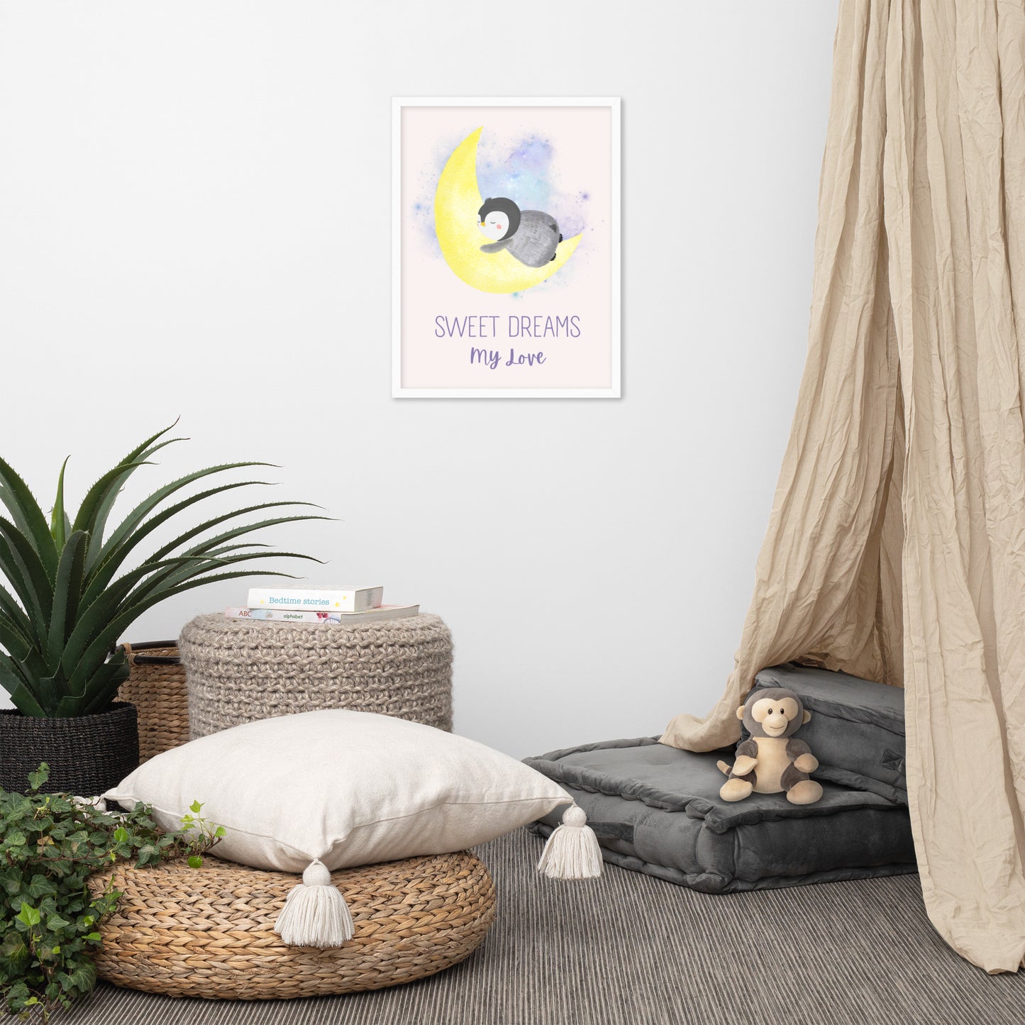 Sweet Dreams My Love Penguin Indrammet plakat